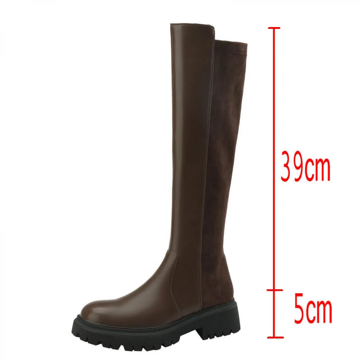 2024 Moda Donna Stivali al ginocchio occidentali Tacchi alti spessi Scarpe da ufficio casual Donna Autunno Autunno Grandi dimens