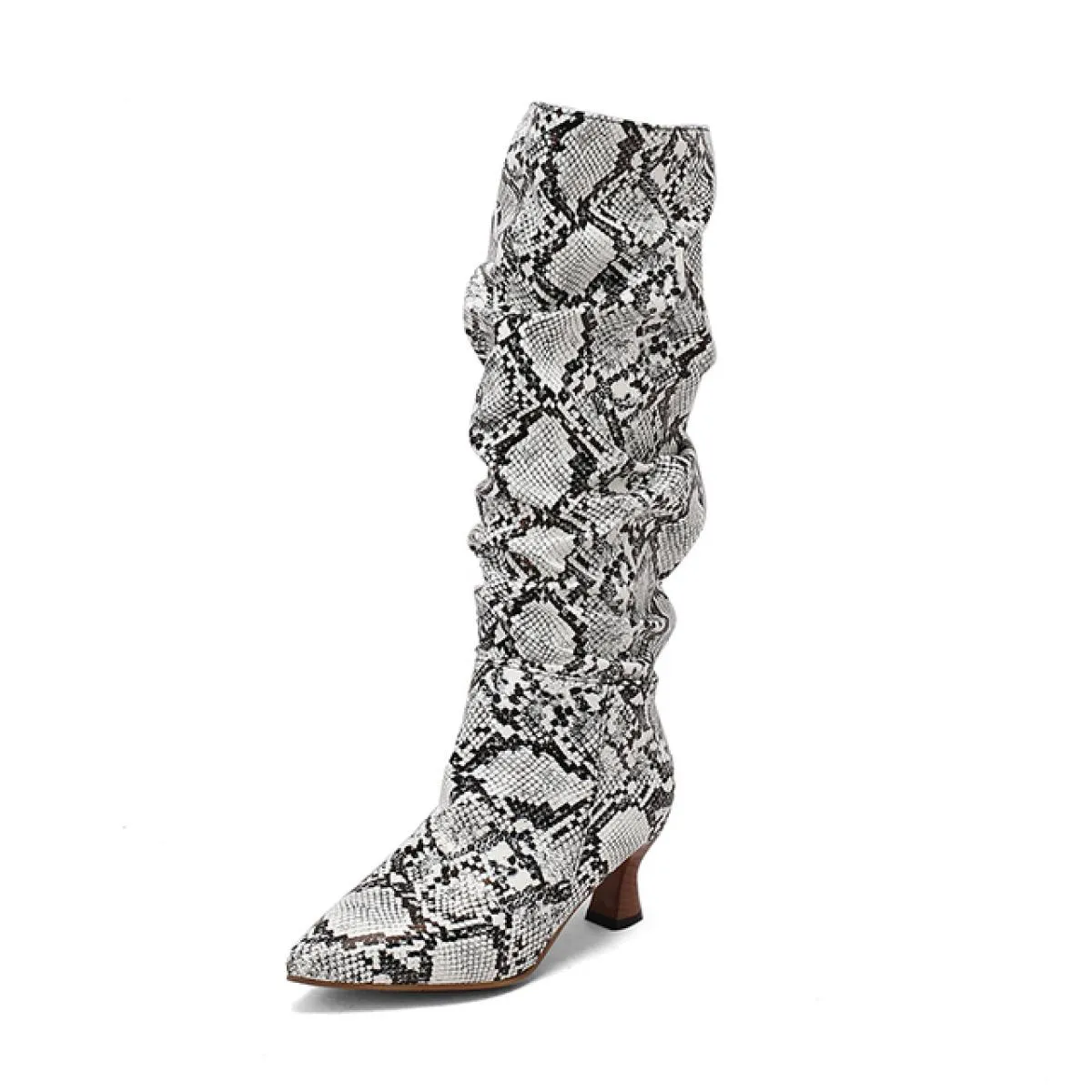 2024 Nuove pieghe stivali al ginocchio moda donna nuove scarpe a punta scarpe da donna stivali lunghi quotidiani 5 cm stivali ta