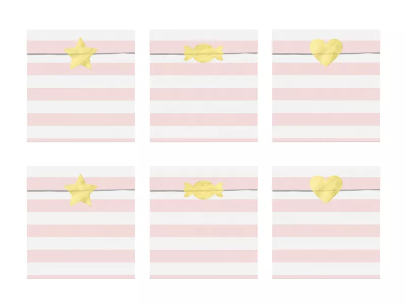 6 sacchetti regalo rosa pastello