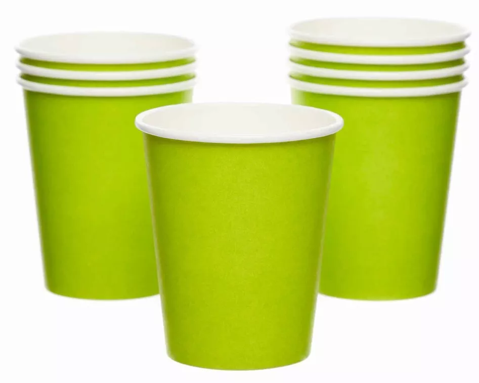 8 bicchieri di carta verde lime 227m