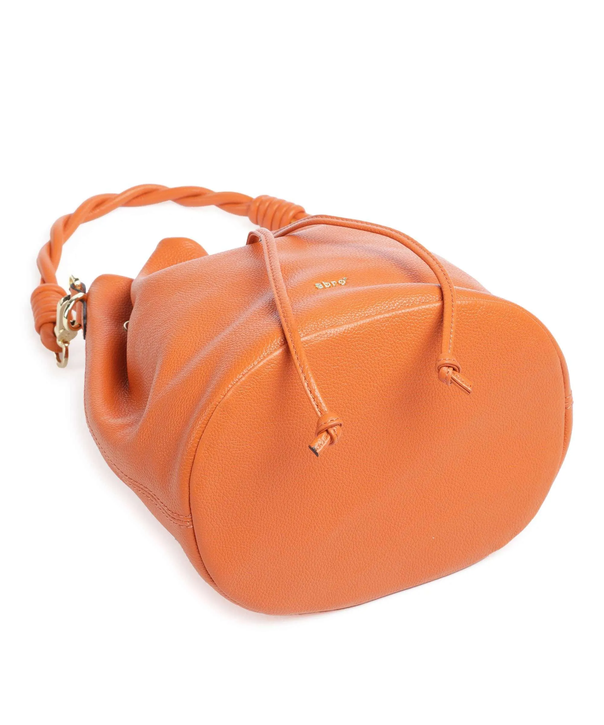  Abro Kavir Drawstring Borsa a secchiello pelle di vacchetta grana arancio  