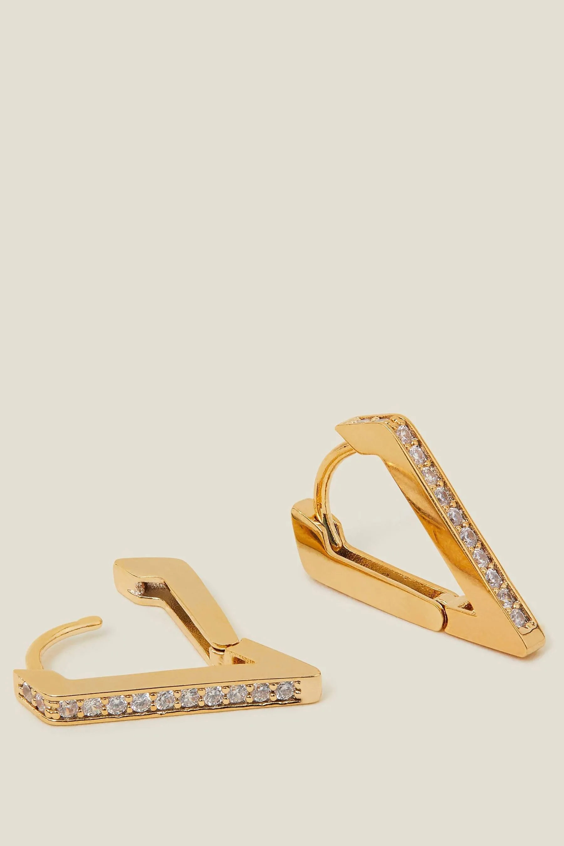 Accessorize - Orecchini a cerchio a triangolo 14ct placcati