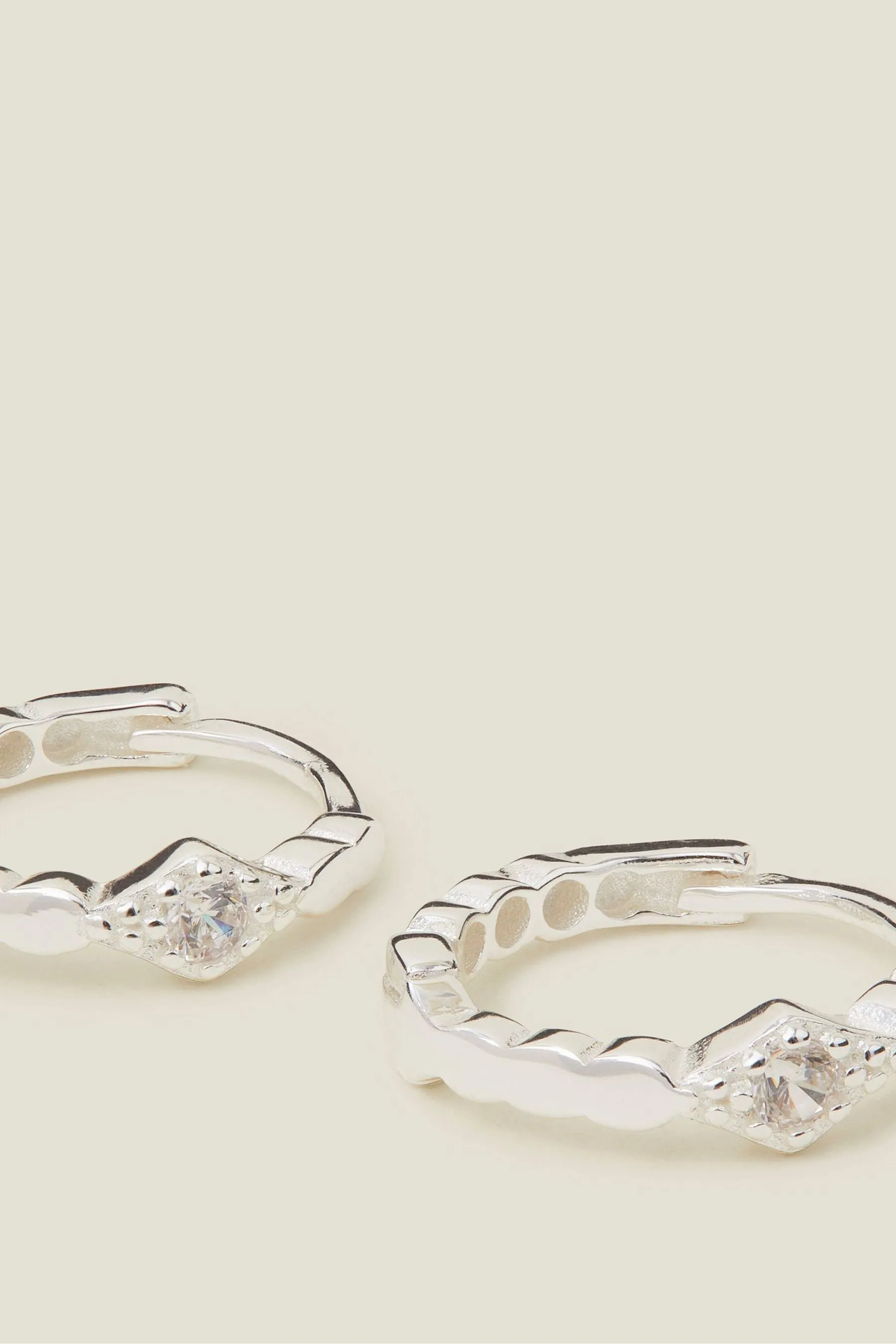 Accessorize - Orecchini a cerchio con diamanti sterling