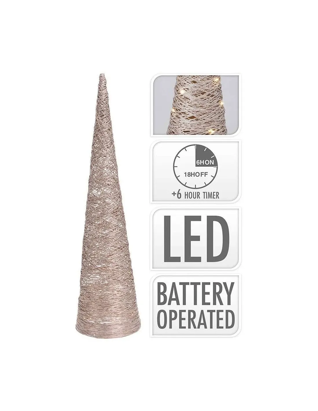 Albero di Natale BigBuy Christmas Bianco (Ø 16,5x60 cm)
