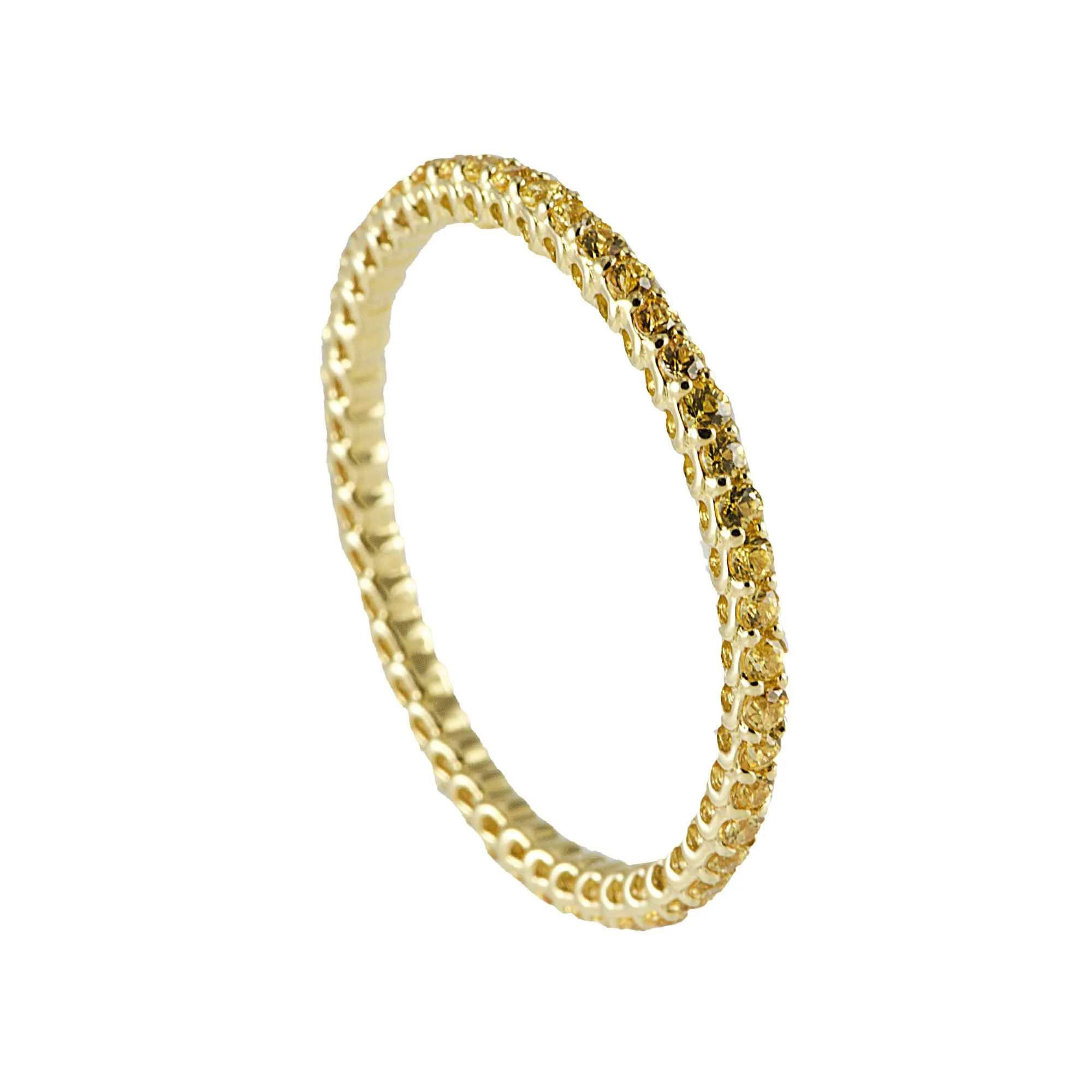 ANELLO IN ORO GIALLO 9KT E ZAFFIRI GIALLI MIS 15