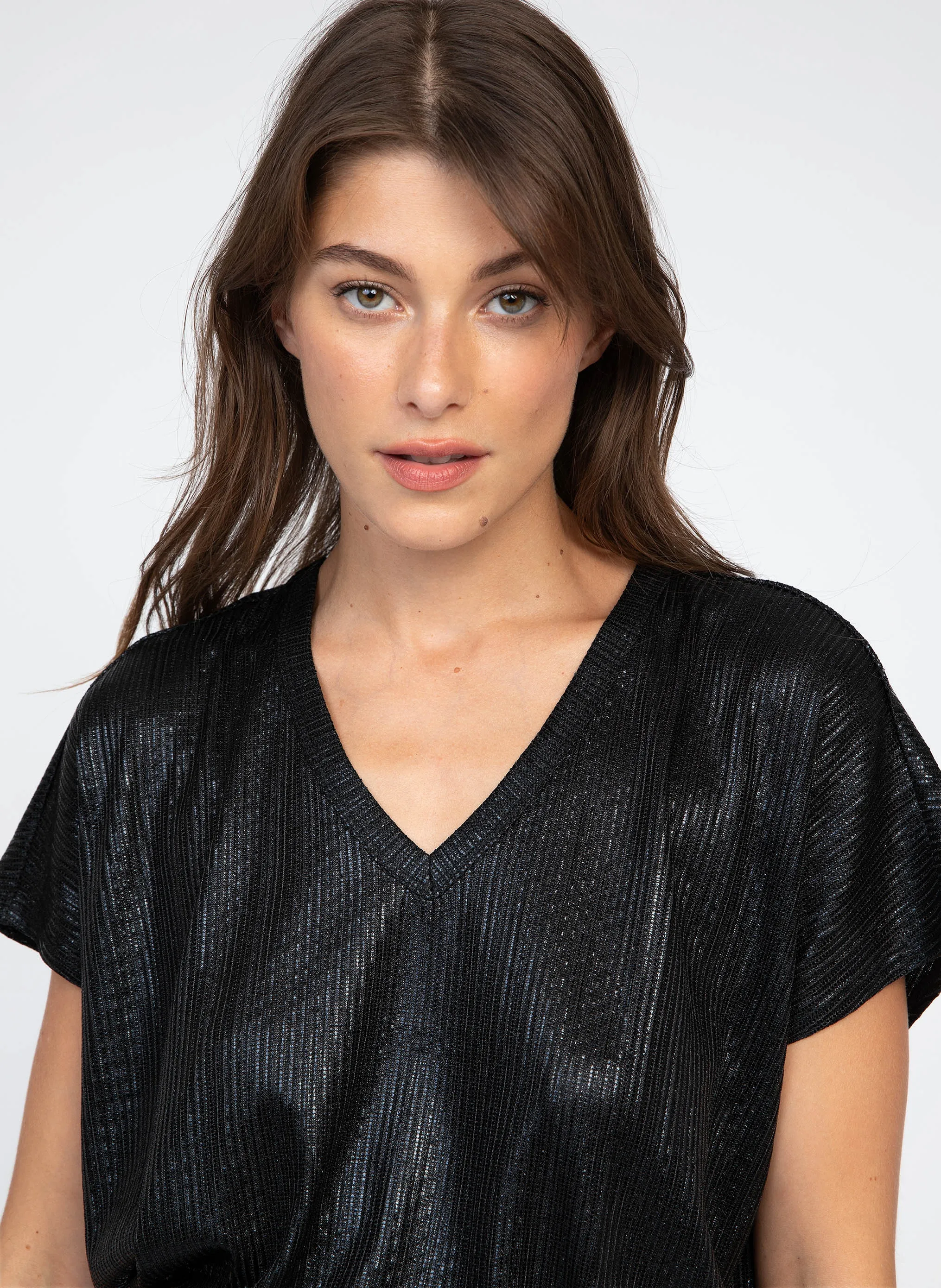  AN'GE   AGNESSE - Maglietta oversize iridescente | Grigio