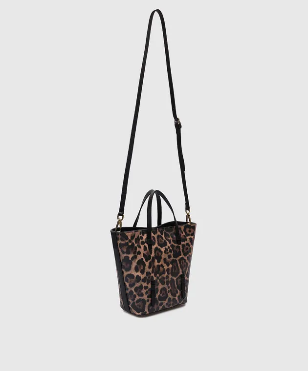 Babe Pay Pls Borsa tote in pelle con stampa animalistica 05156SY