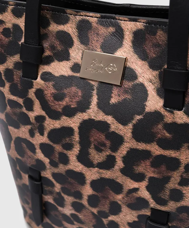 Babe Pay Pls Borsa tote in pelle con stampa animalistica 05156SY