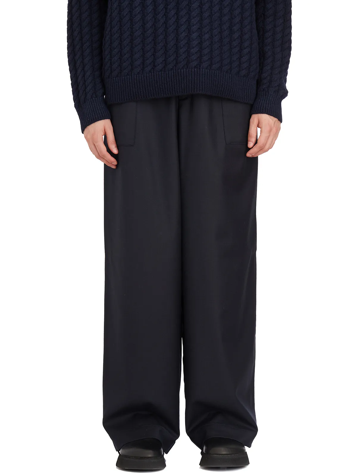BARENA VENEZIA  PANTALONE IN LANA CON TASCONI 