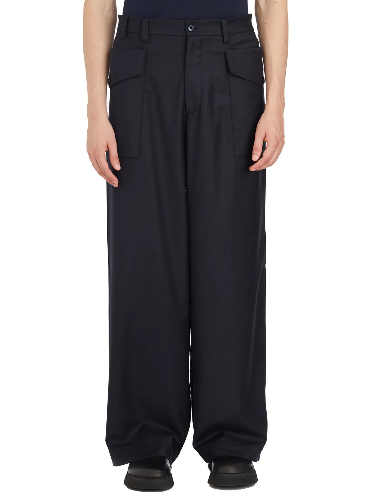 BARENA VENEZIA  PANTALONE IN LANA CON TASCONI 