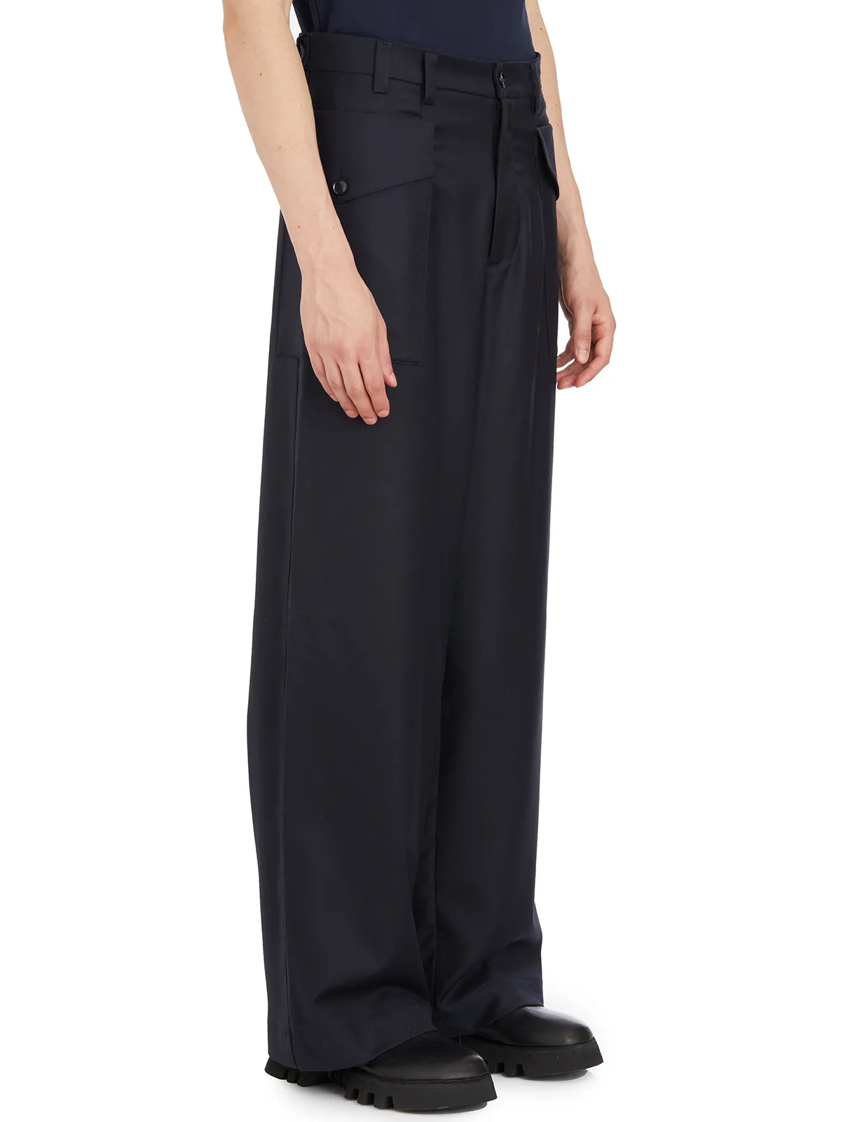 BARENA VENEZIA  PANTALONE IN LANA CON TASCONI 