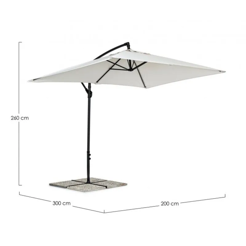 Bizzotto outdoor Ombrellone braccio Texas 2x3 antracite/naturale