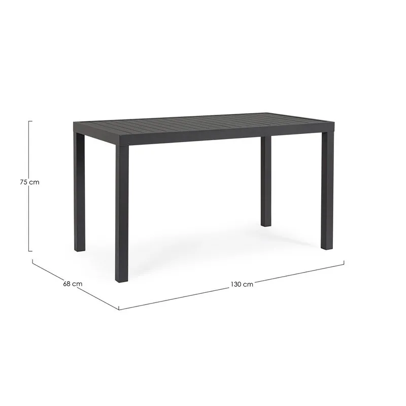 Bizzotto outdoor Tavolo Hilde 130x68 antracite lh32