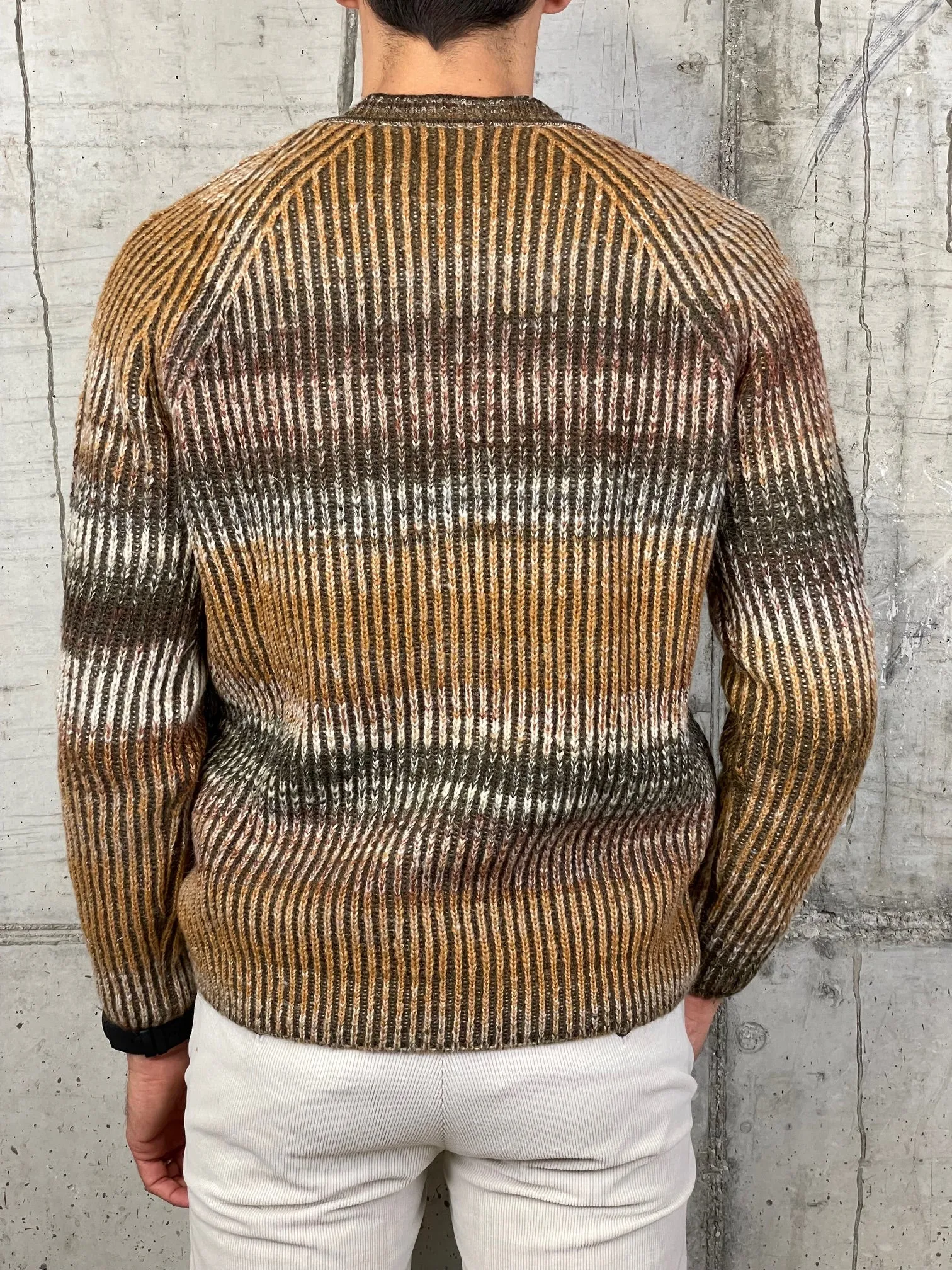 Bob Cardigan in Maglia Costa Inglese Marrone/Ruggine