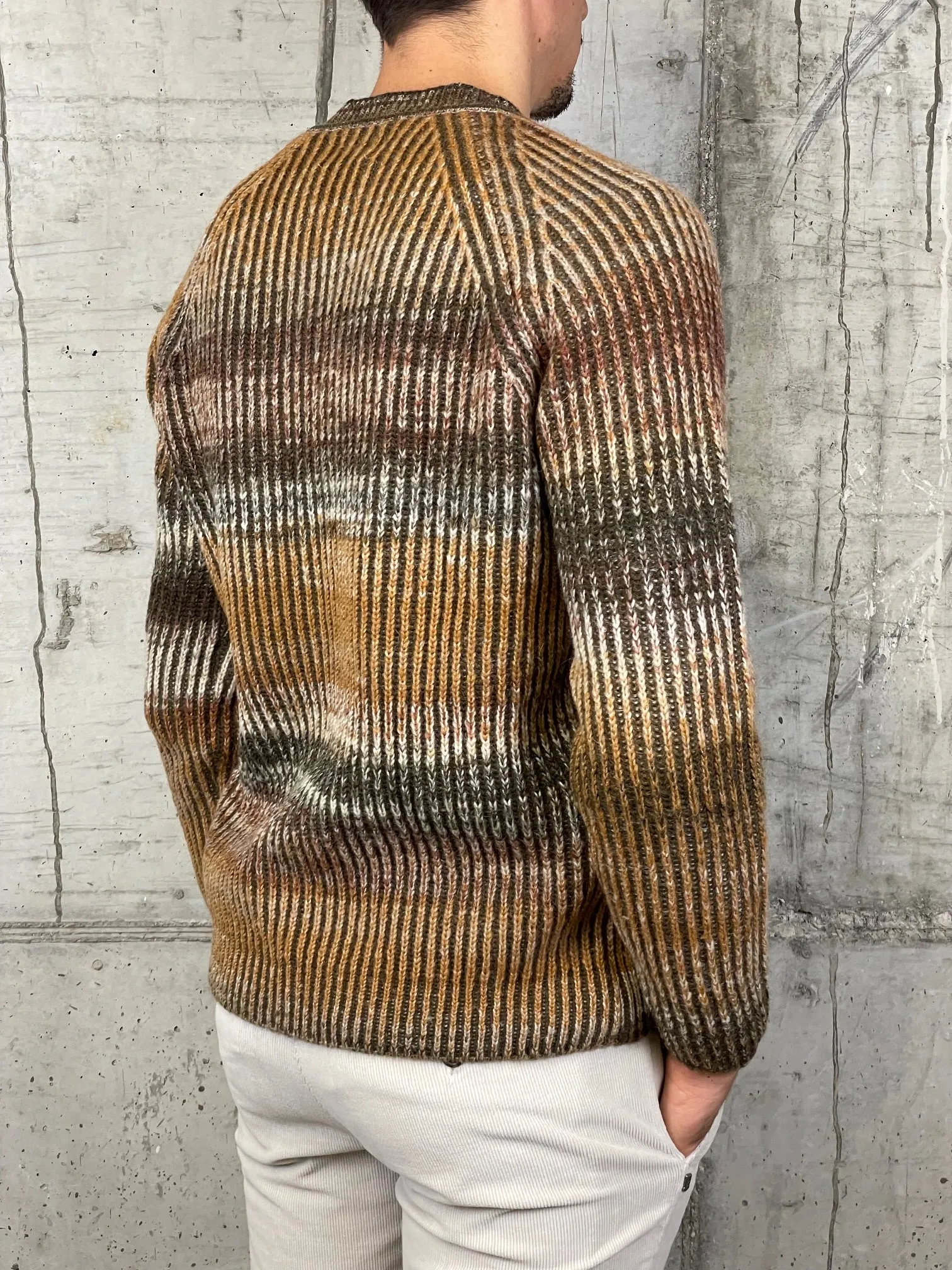 Bob Cardigan in Maglia Costa Inglese Marrone/Ruggine