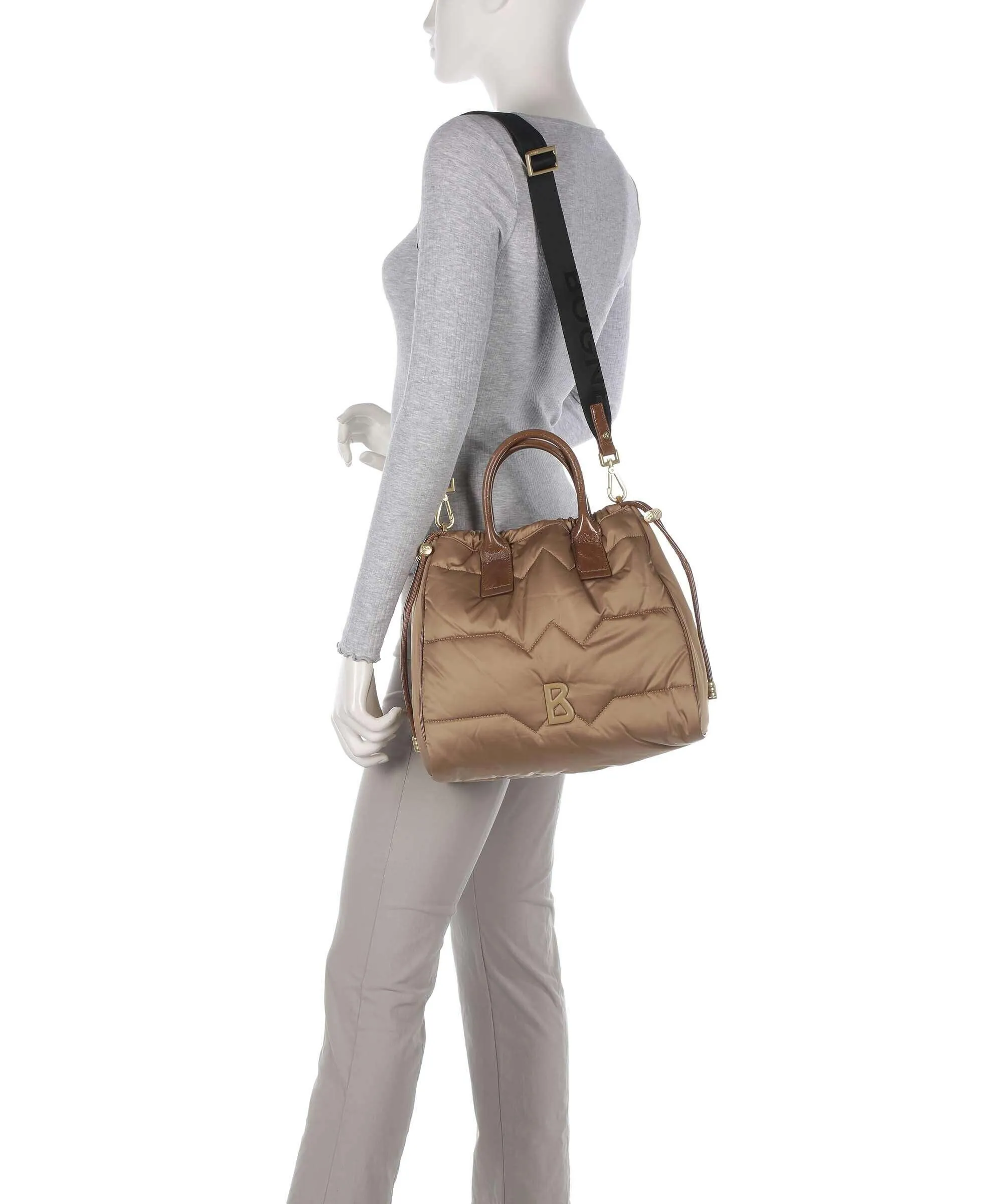  Bogner Morzine Malina Borsa a secchiello nylon marrone chiaro  