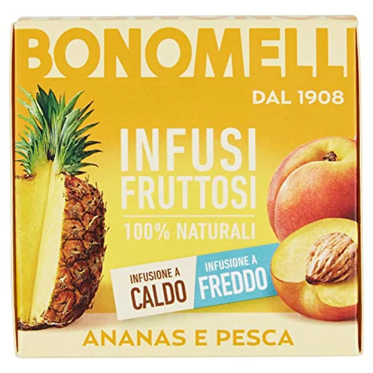 Bonomelli, Infusi Fruttosi, Ananas e Pesca, Ingredienti 100% Naturali, Gusto Dolce e Vellutato, Infusione a Caldo e a Freddo, Co