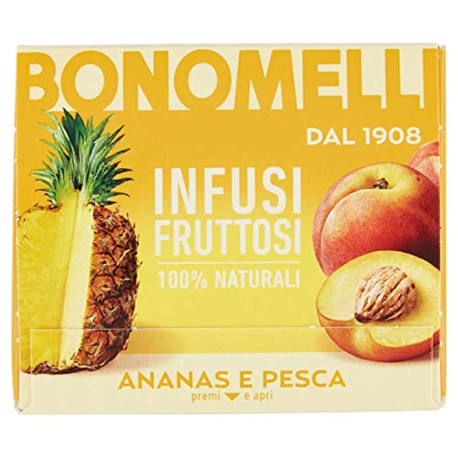 Bonomelli, Infusi Fruttosi, Ananas e Pesca, Ingredienti 100% Naturali, Gusto Dolce e Vellutato, Infusione a Caldo e a Freddo, Co
