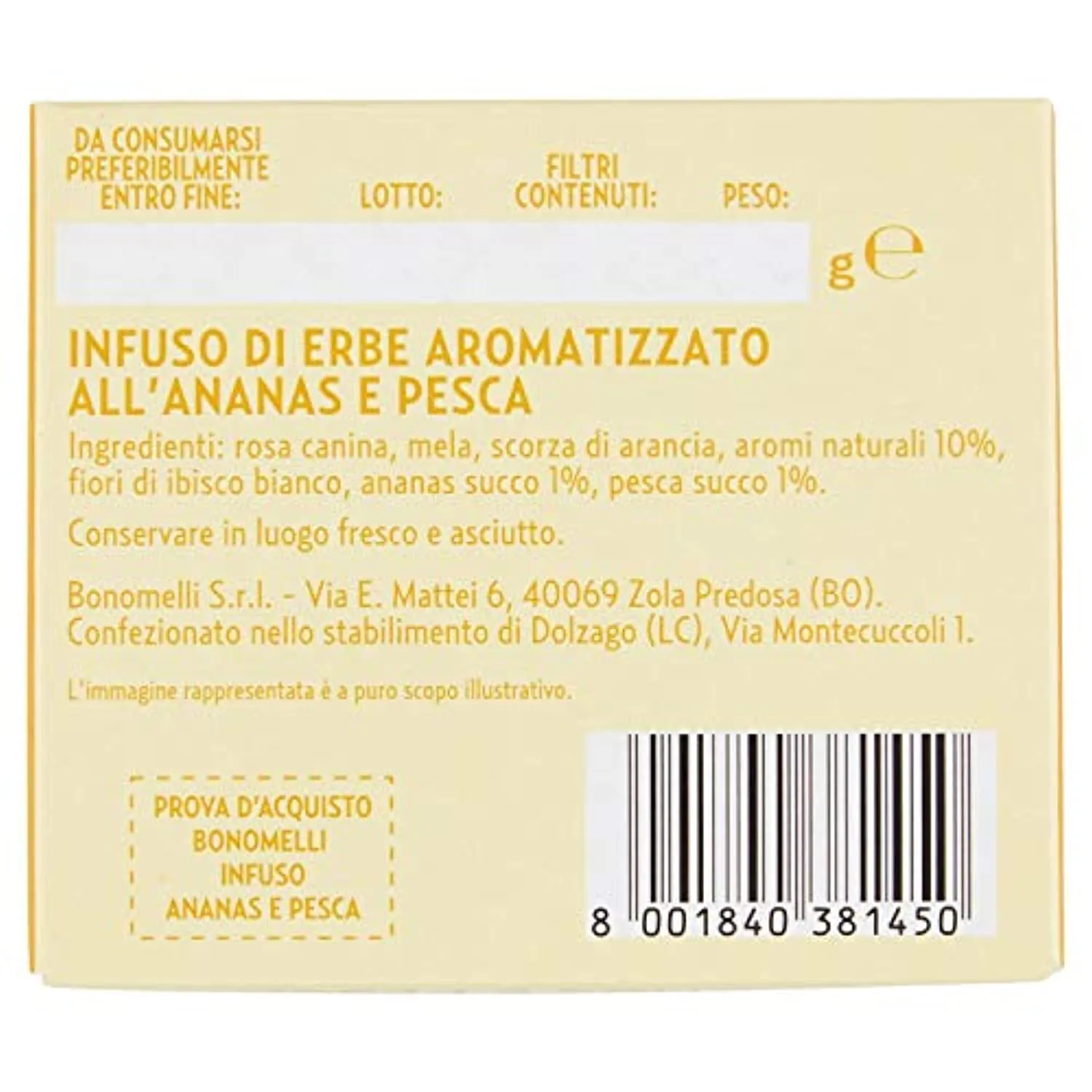 Bonomelli, Infusi Fruttosi, Ananas e Pesca, Ingredienti 100% Naturali, Gusto Dolce e Vellutato, Infusione a Caldo e a Freddo, Co