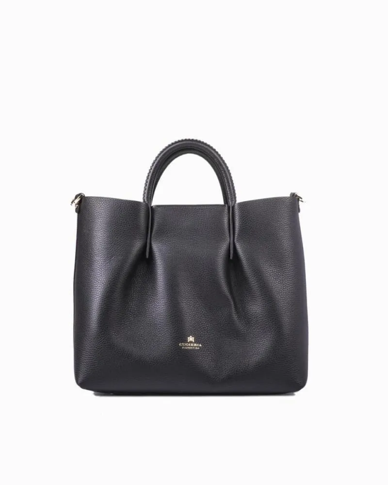 BORSA A MANO CUOIERIA FIORENTINA IN PELLE TOTE BAG LARGE CANDY 5805 230 NERO