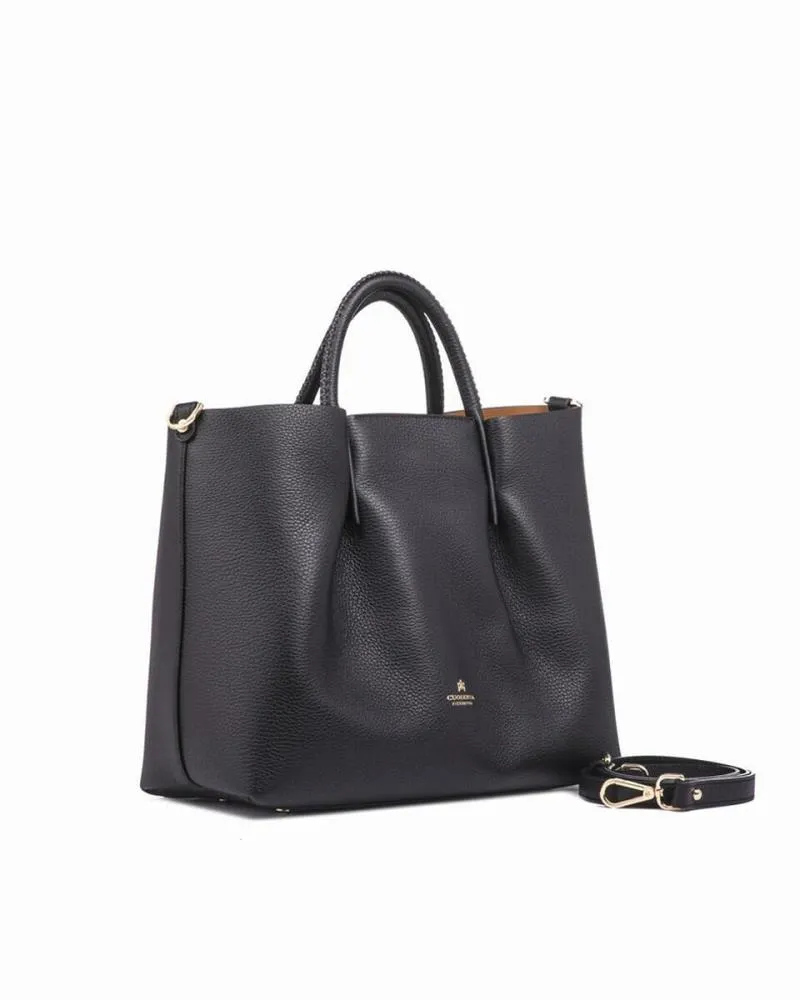BORSA A MANO CUOIERIA FIORENTINA IN PELLE TOTE BAG LARGE CANDY 5805 230 NERO