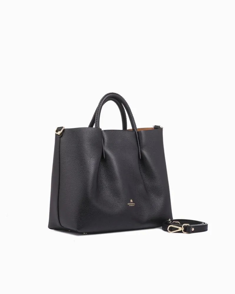 BORSA A MANO CUOIERIA FIORENTINA IN PELLE TOTE BAG LARGE CANDY 5805 230 NERO