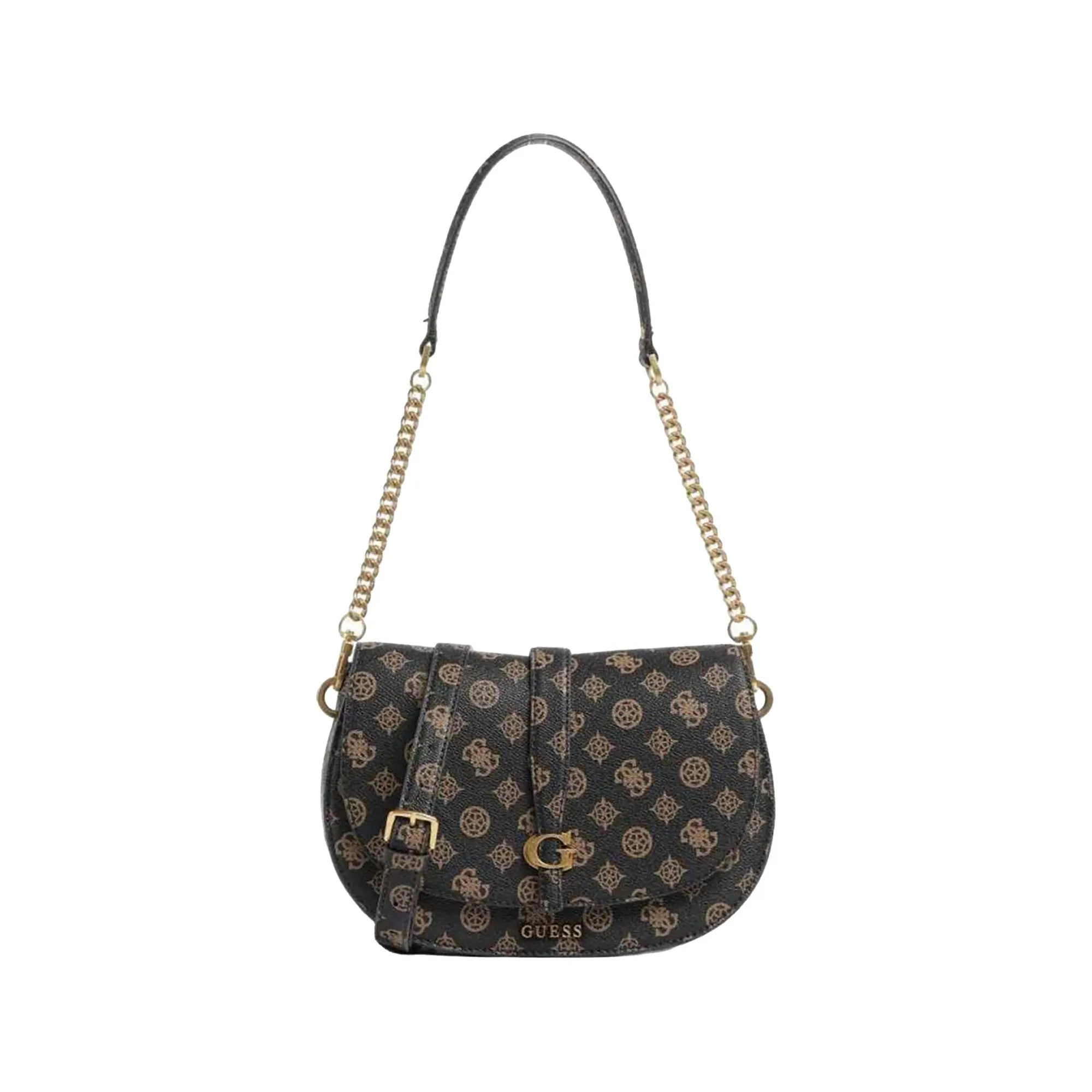 Borsa a spalla con pattina moro