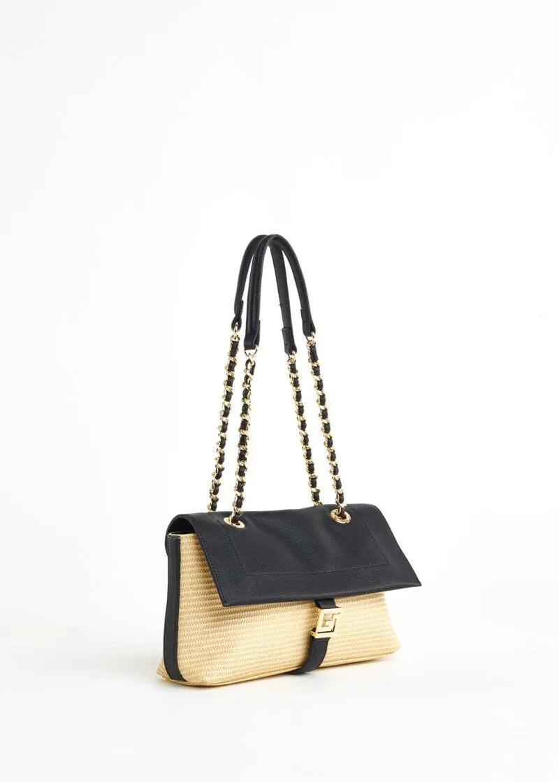 Borsa a spalla effetto rafia