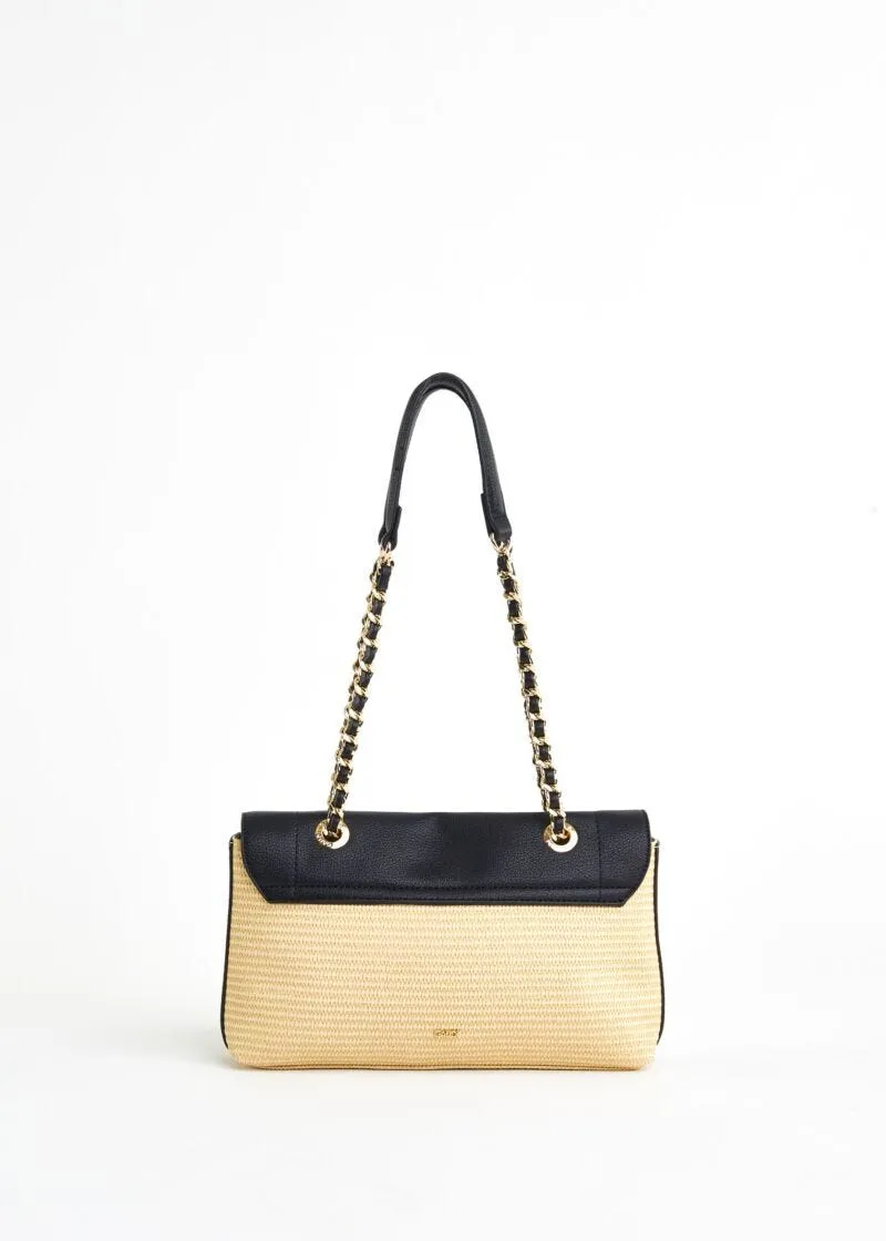 Borsa a spalla effetto rafia