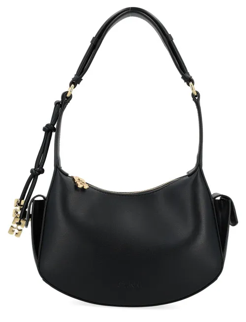 Borsa a spalla Ganni Swing in pelle nera