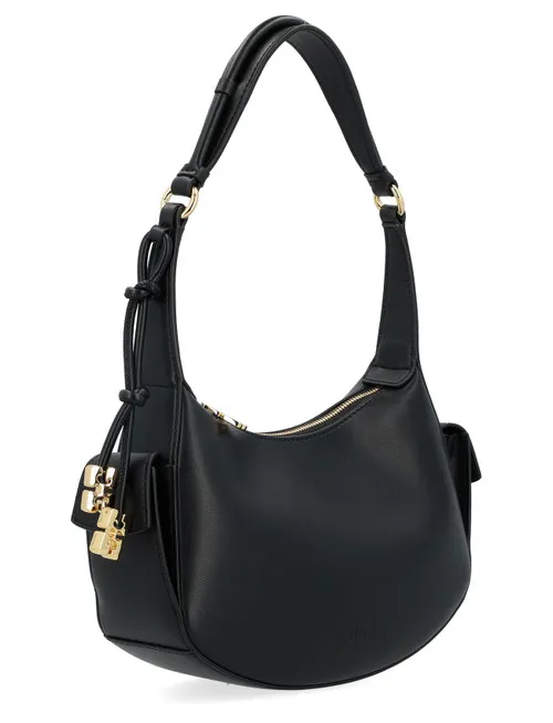 Borsa a spalla Ganni Swing in pelle nera