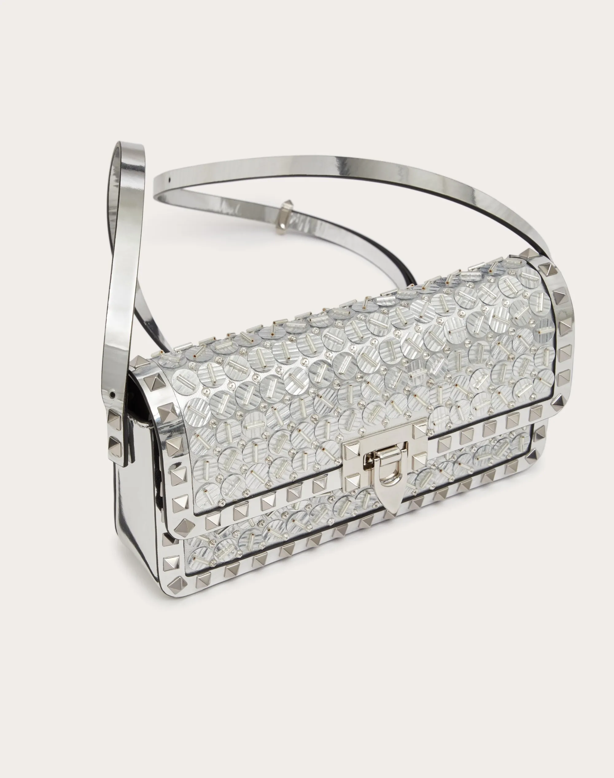BORSA A SPALLA ROCKSTUD23 E/W RICAMATA