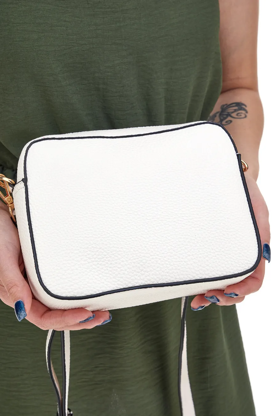 Borsa a Tracolla Bianca con Fantasia Floreale Roncato R5236,576