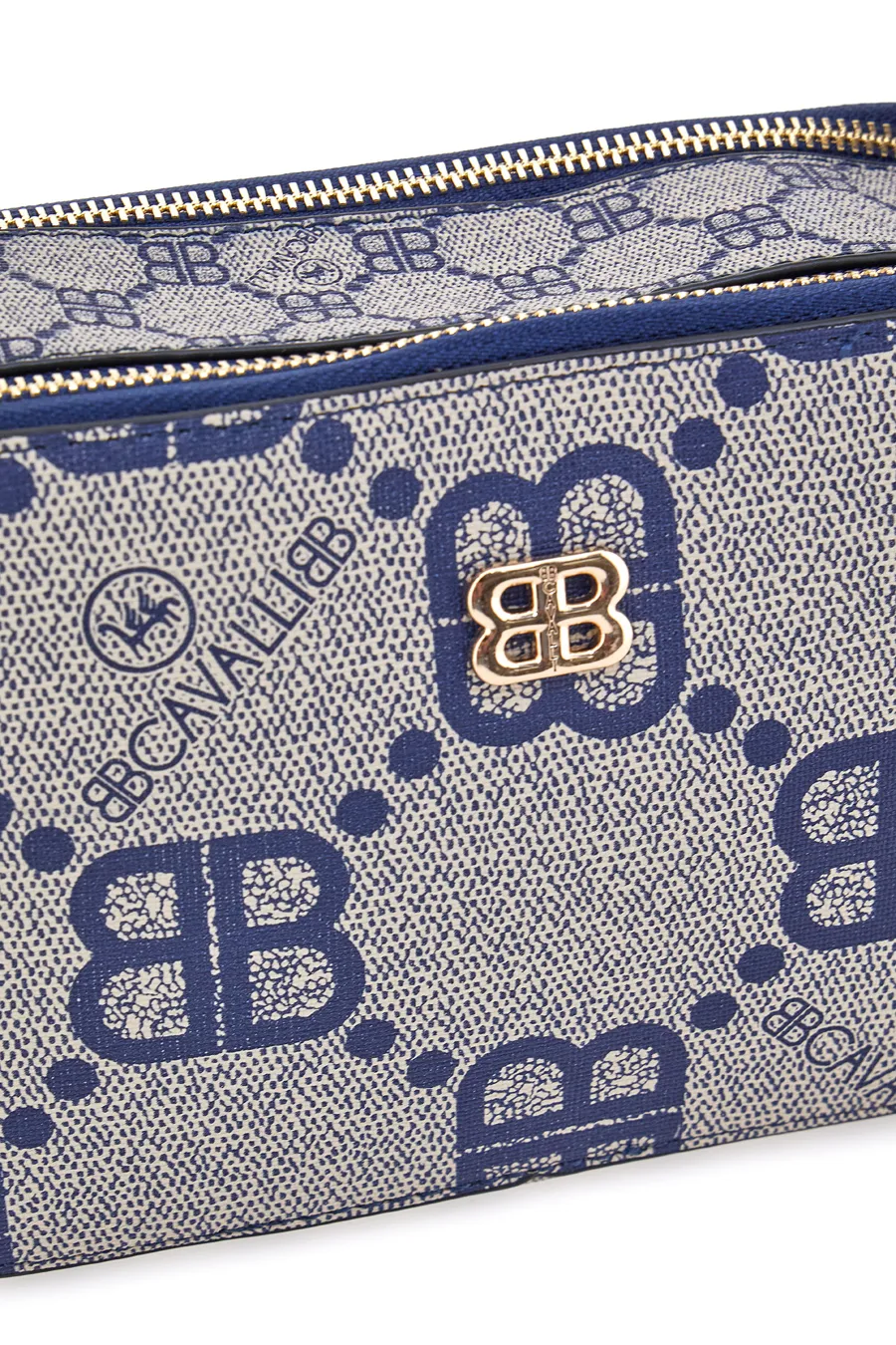 Borsa a Tracolla Blu con Cerniere Briciole Cavalli 1198