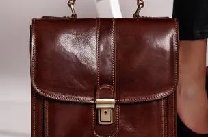 Borsa in pelle naturale Afrodita, marrone