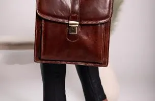 Borsa in pelle naturale Afrodita, marrone