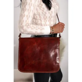 Borsa in pelle naturale Kyleigh, marrone