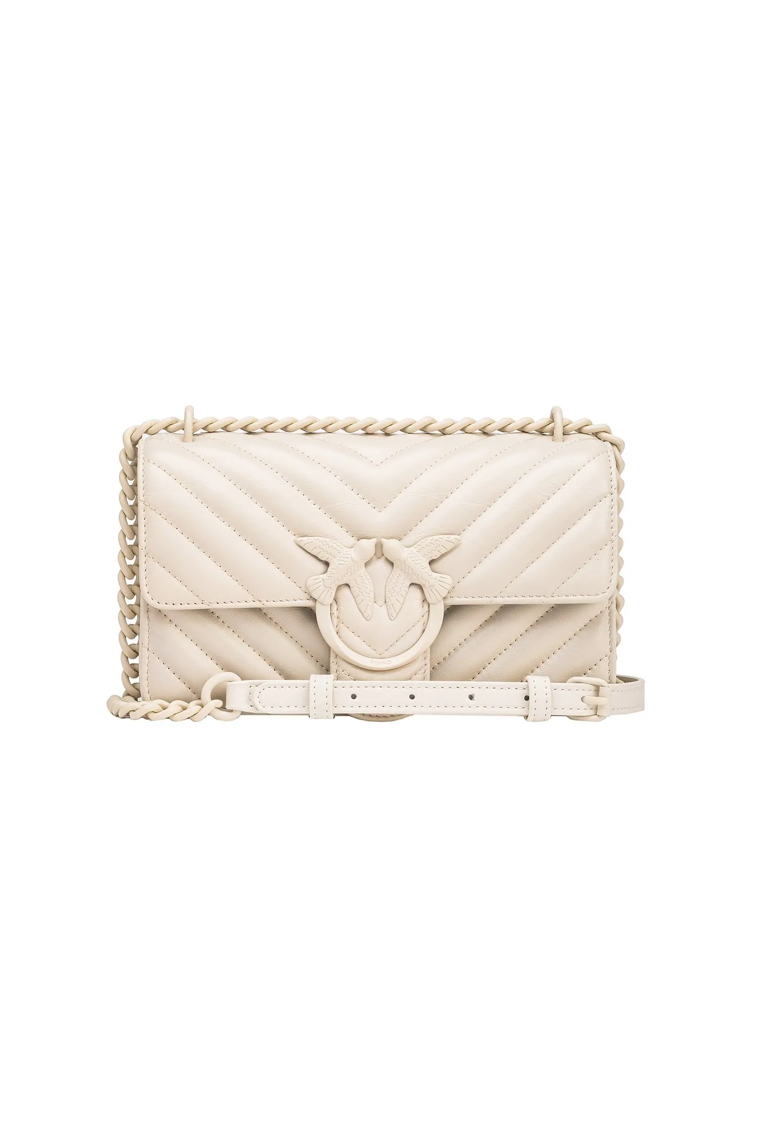 BORSA "LOVE ONE MINI" PANNA IN PELLE CHEVRON
