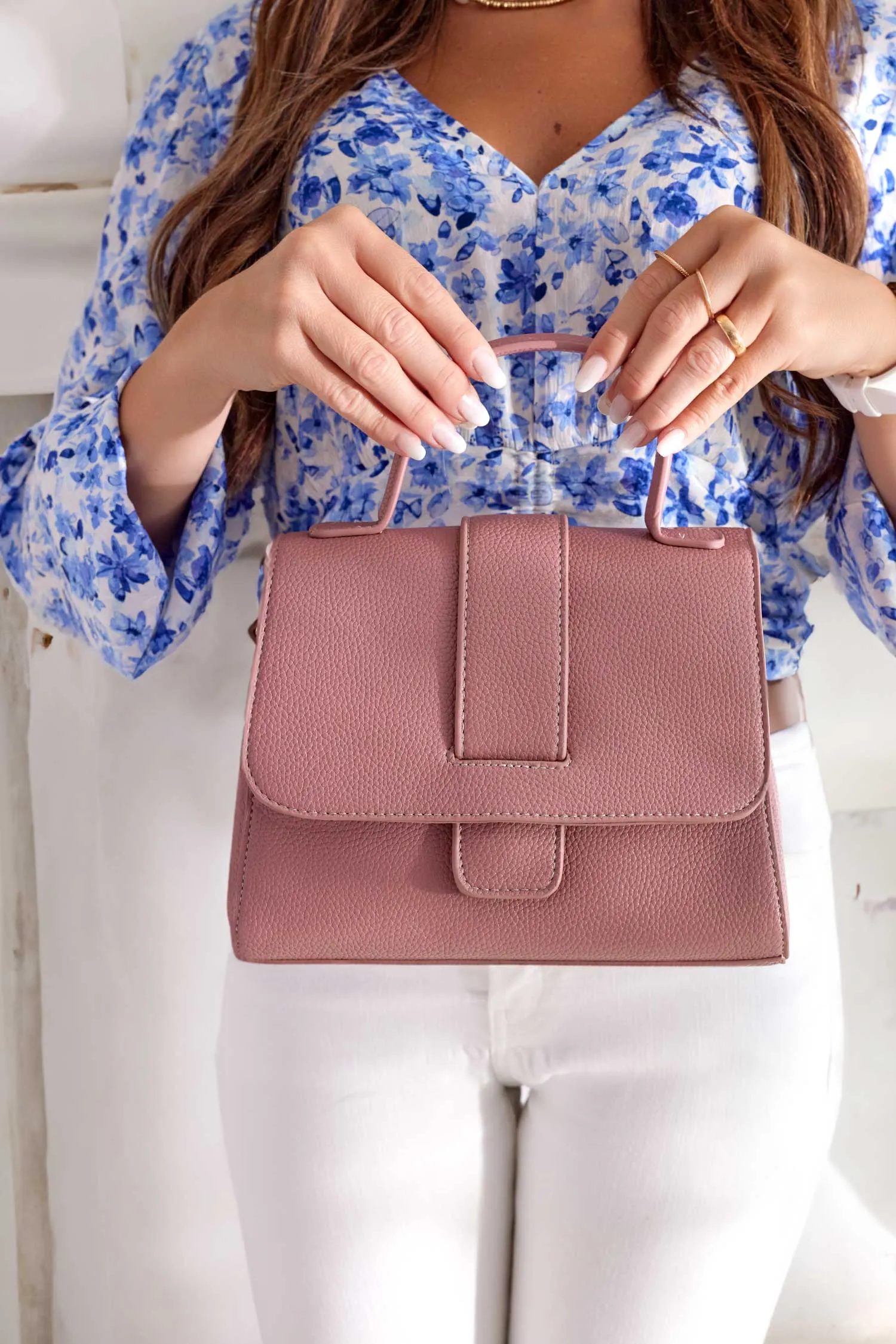 Borsa rosa con tracolla B230