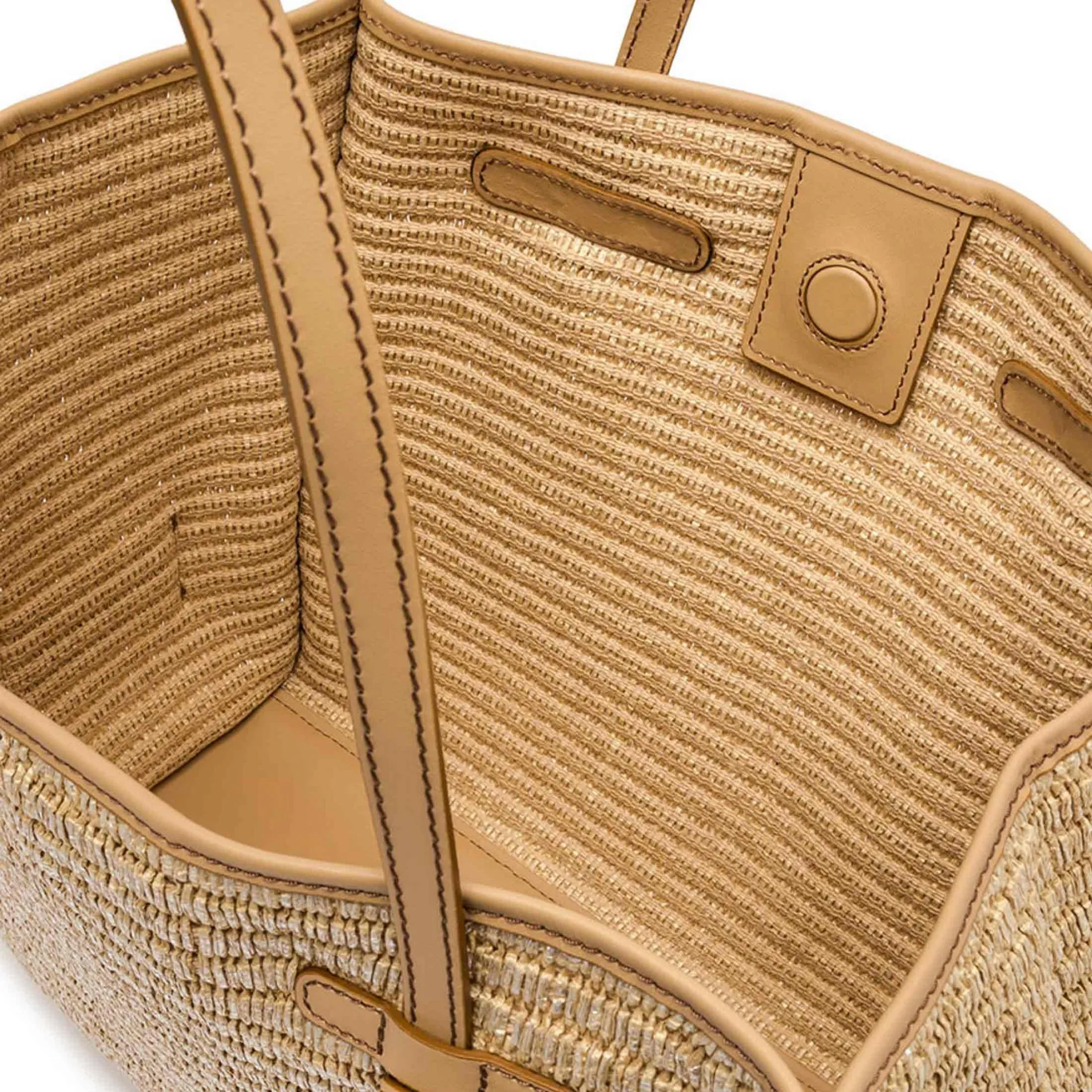 Borsa shopping in paglia metallizzata
