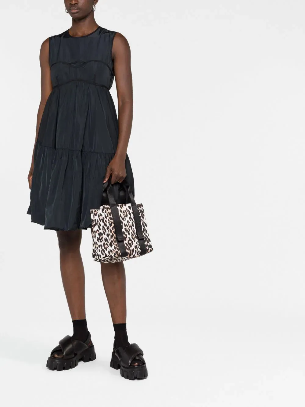 Borsa tote Leopard Tech piccola