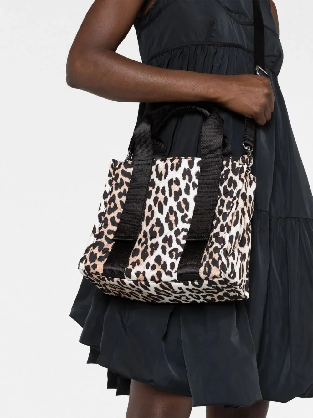 Borsa tote Leopard Tech piccola