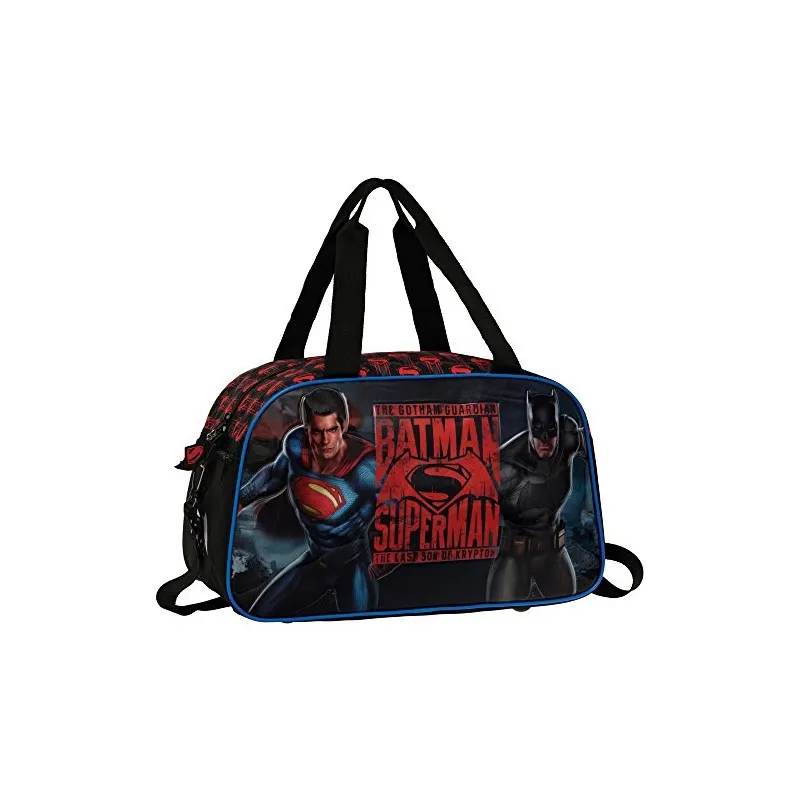 BORSONE DA VIAGGIO CON TRACOLLA SUPERMAN BATMAN CITY 40X28X22CM.70%POLIESTERE 30%PVC COD.8435306293979