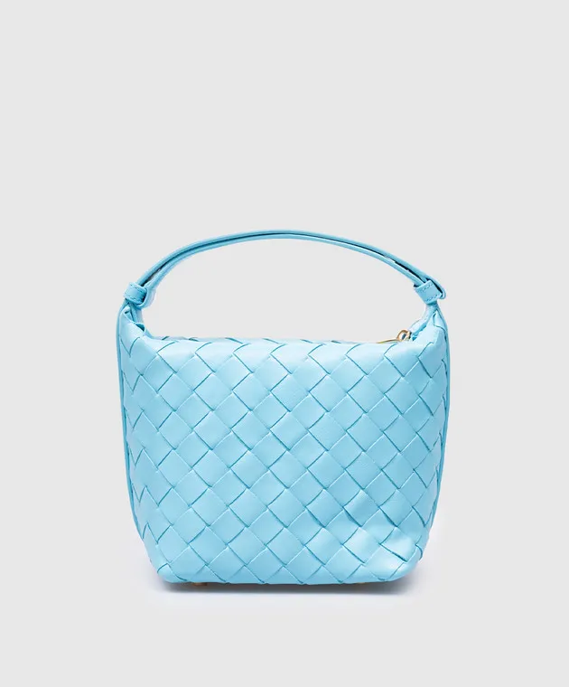 Bottega Veneta Borsa a secchiello Candy Wallace in pelle blu con intreccio 776781V3IV1