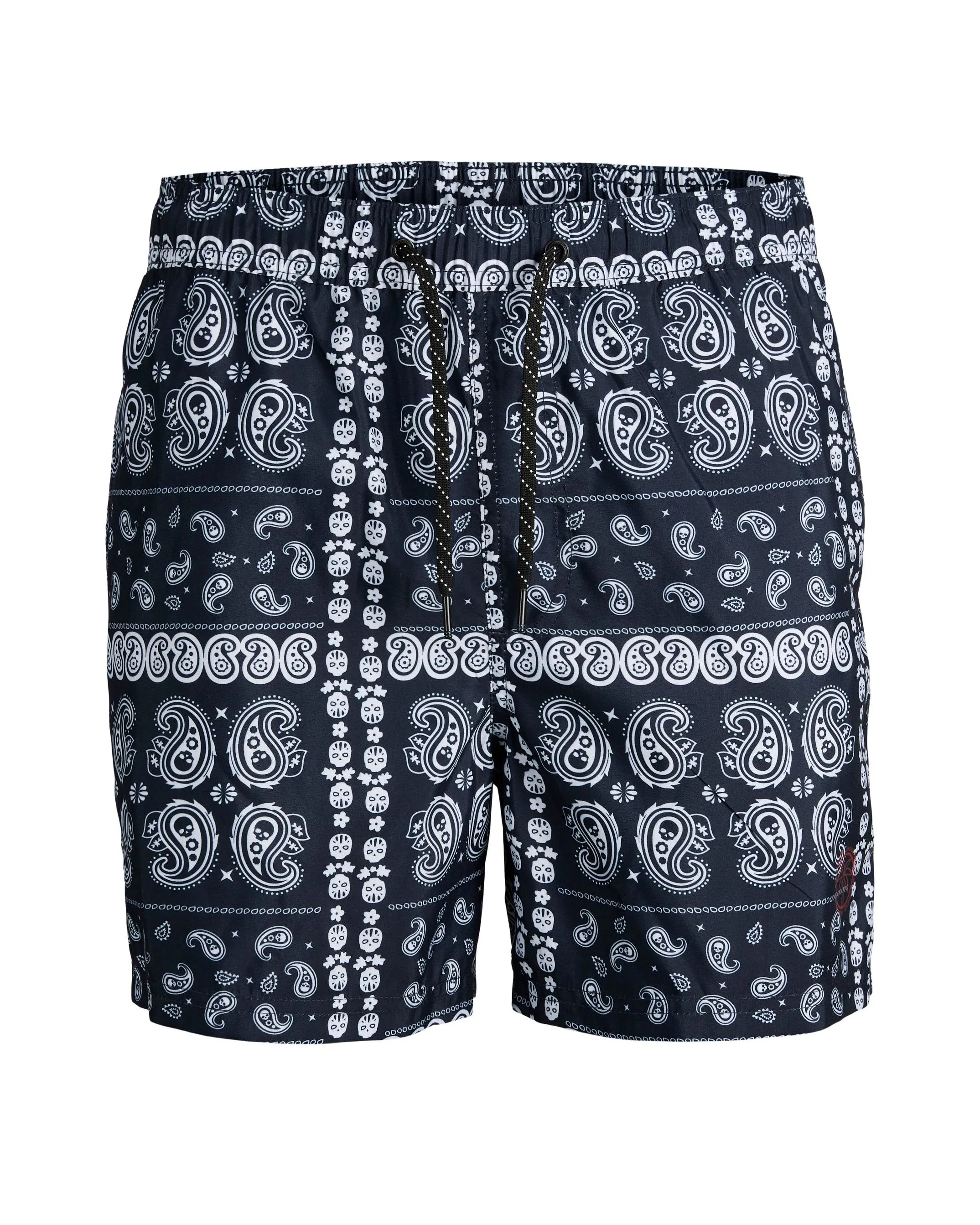 Boxer mare blu in fantasia bandana con taschino sul retro