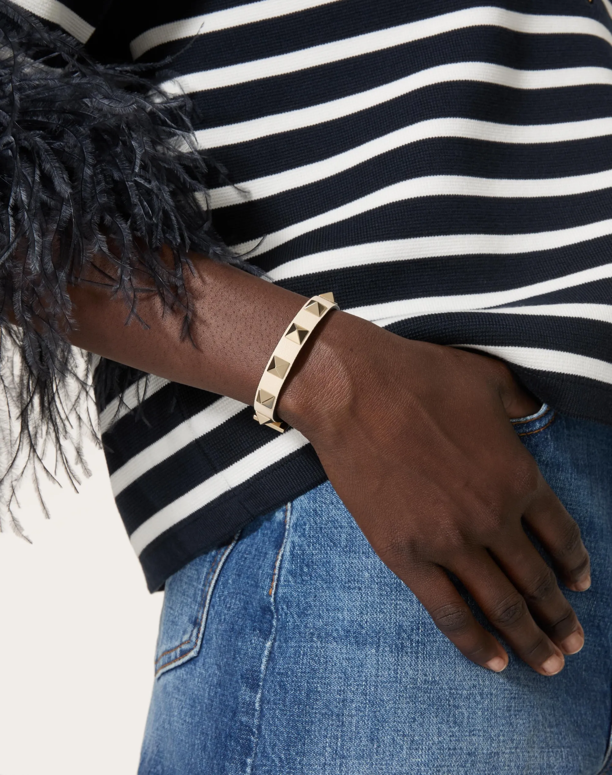 BRACCIALE ROCKSTUD IN PELLE