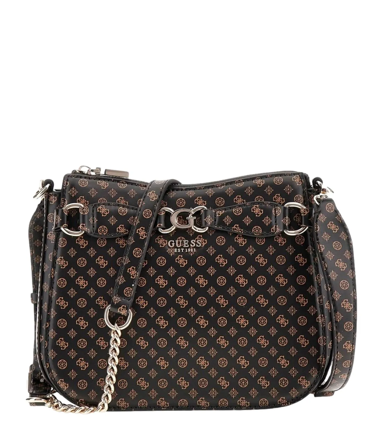 Brand GUESS Guess borsa Arlena logo crossbody hobo marrone donna