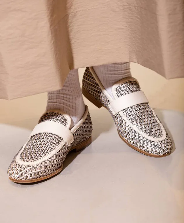 Brunello Cucinelli Mocassini con catena in ottone ecologico MZAPC1800