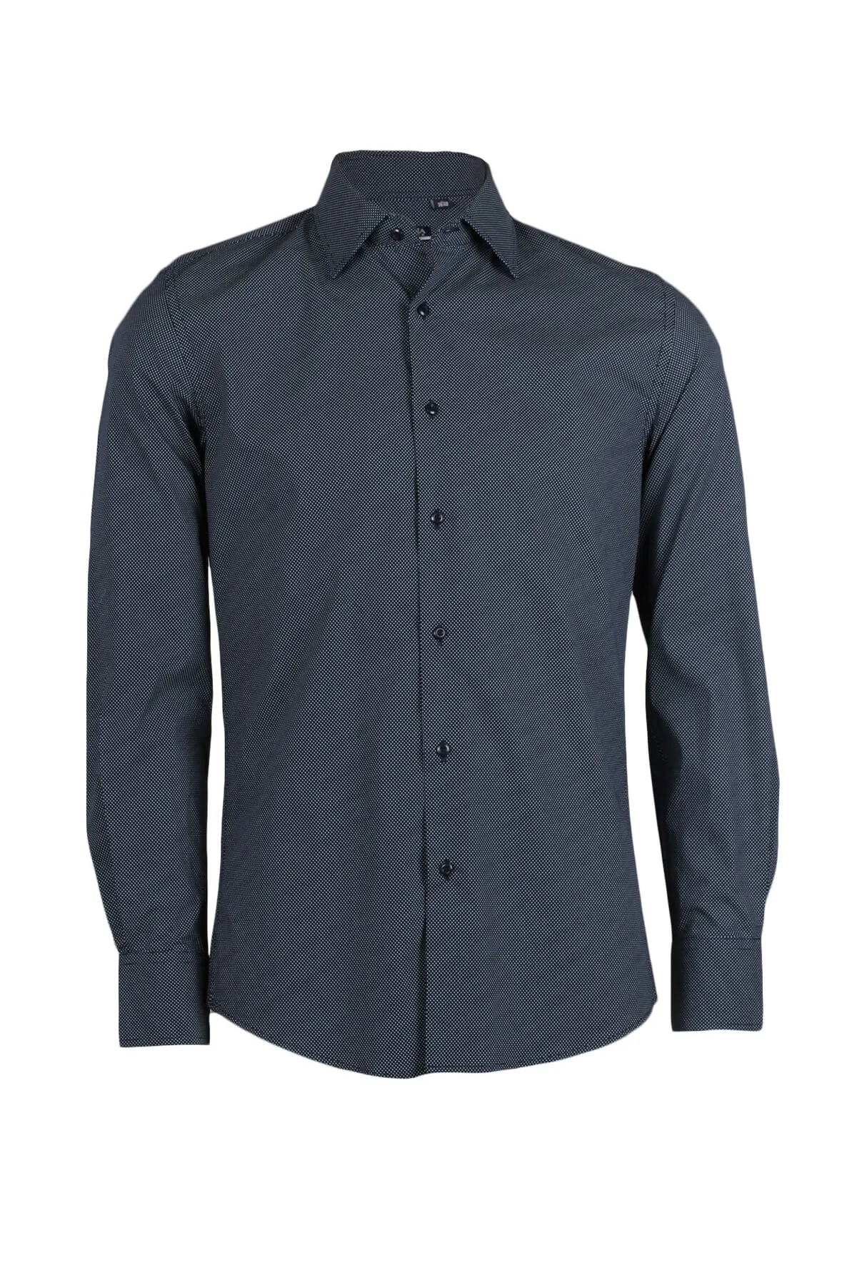 Camicia da uomo con microfantasia a contrasto