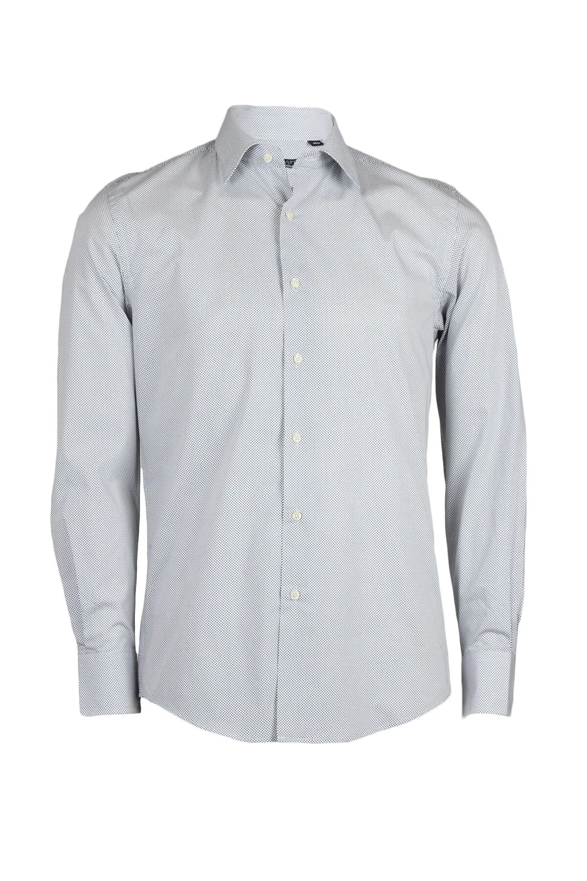 Camicia da uomo con microfantasia a contrasto